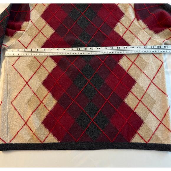 Burberry London Merino Wool Argyle Sweater Mens L Plaid Luxury Made in Italy - Picture 8 of 10